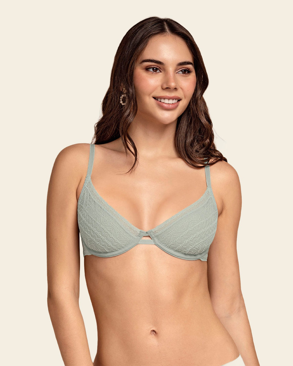 Bralette con arco en encaje liviano y suave