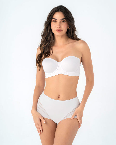 Sostén strapless ideal para busto mediano y grande#color_000-blanco