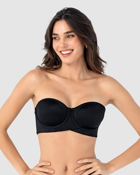 Sostén strapless ideal para busto mediano y grande#color_700-negro