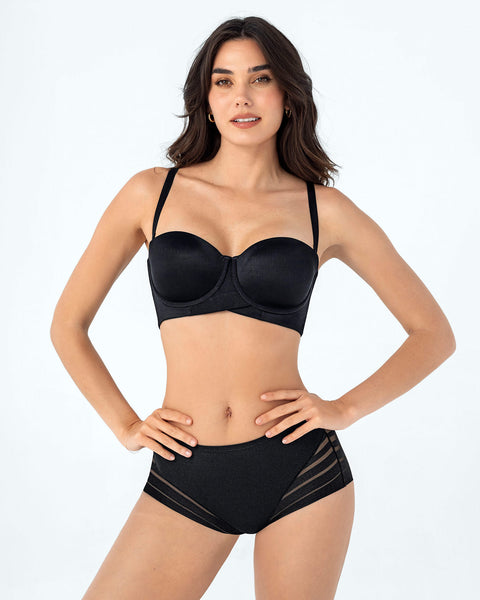 Sostén strapless ideal para busto mediano y grande#color_700-negro