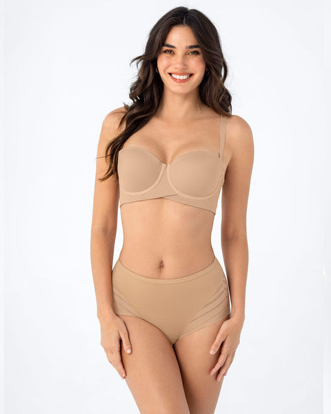 Sostén strapless ideal para busto mediano y grande#color_801-cafe-medio