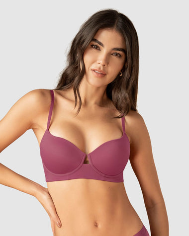 Sostén de realce alto con escote profundo#color_300-violeta