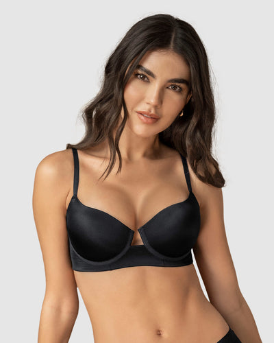Sostén de realce alto con escote profundo#color_700-negro
