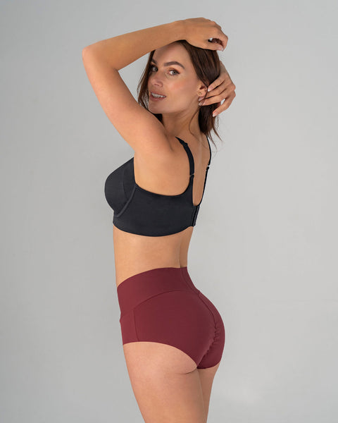 Calzón hípster tiro alto de control fuerte de abdomen#color_382-vino