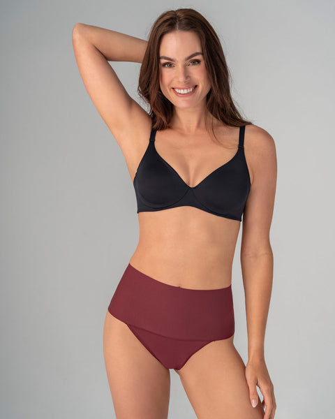 Calzón faja colaless con fajón ancho de control fuerte tiro alto#color_382-vino