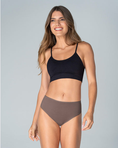 Calzón clásico alto en pierna con control moderado en el abdomen#color_868-taupe