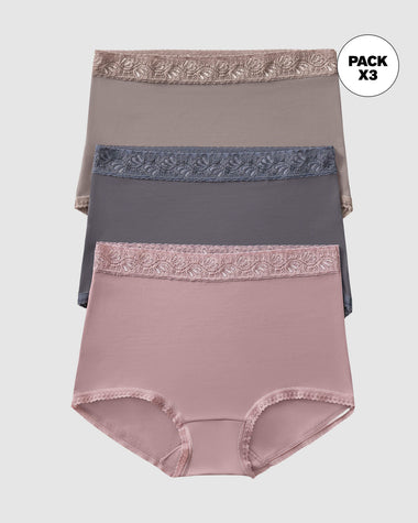 Pack x 3 calzones clásicos con toques de encaje#color_s27-palo-de-rosa-gris-claro-gris-oscuro