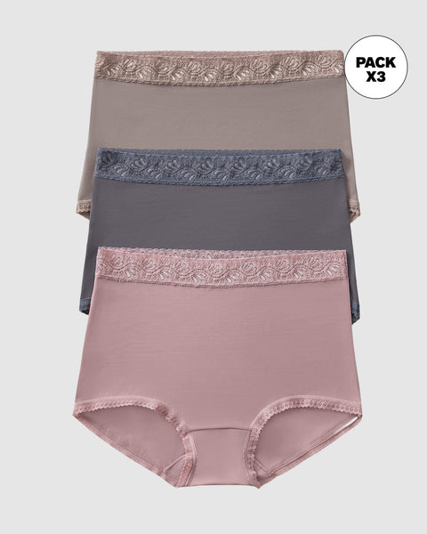 Pack x 3 calzones clásicos con toques de encaje#color_s27-palo-de-rosa-gris-claro-gris-oscuro