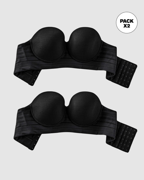 Paquete x2 sostenes tipo bustier support strapless#color_700-negro