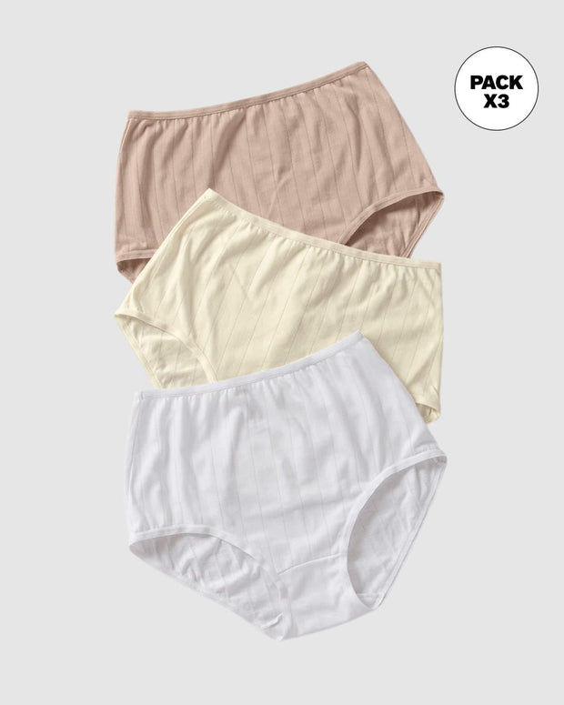 Pack x 3 calzones clásicos con excelente cubrimiento#color_s06-cafe-blanco-marfil