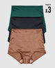 Paquete x3 panties clásicos con máximo cubrimiento#color_s22-verde-negro-salmon