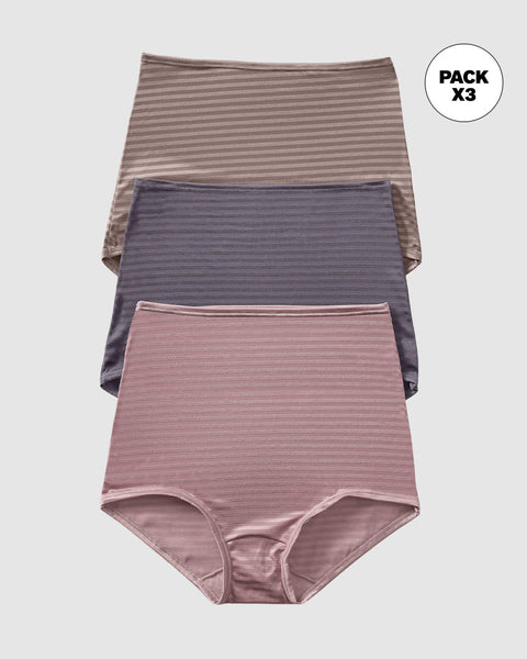 Paquete x 3 Calzones Clásicos con Máximo Cubrimiento#color_s26-palo-de-rosa-gris-claro-gris-oscuro
