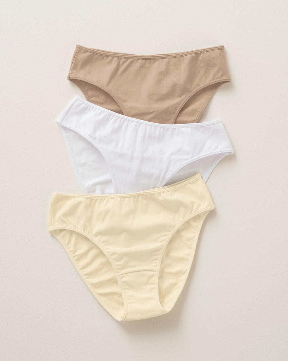 Paquete x 3 calzones tipo bikini en algodón con total cubrimiento