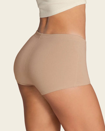 Paquete x 3 cómodos calzones estilo boxers en algodón elástico#color_984-beige-blanco-marfil