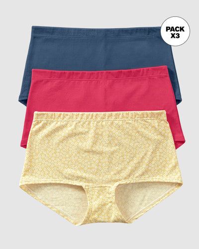 pack x 3 bóxers cortos con algodón elástico#color_s36-fondo-amarillo-estampado-coral-azul
