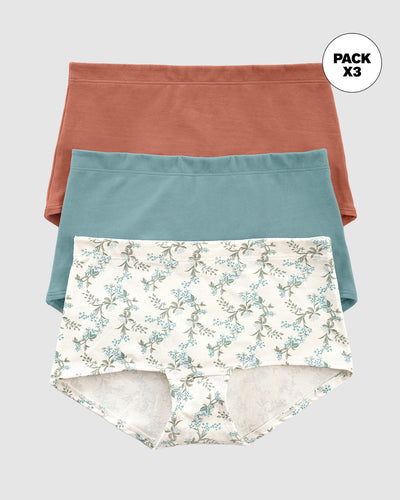 Pack x 3 bóxers cortos con algodón elástico#color_s37-estampado-verde-azul-terracota