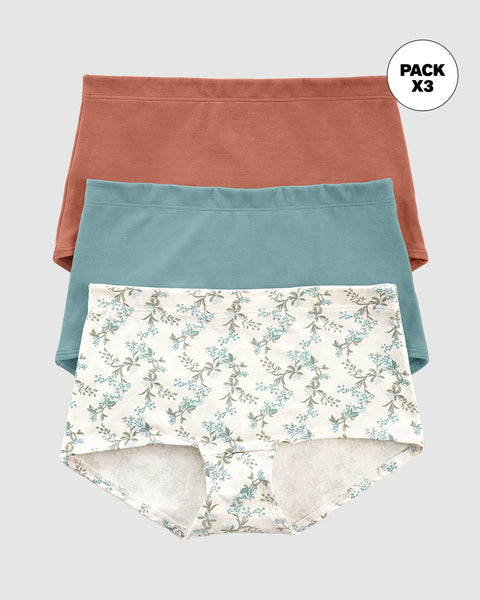 Pack x 3 bóxers cortos con algodón elástico#color_s37-estampado-verde-azul-terracota