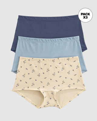 Pack x 3 bóxers cortos con algodón elástico#color_s38-azul-grisaceo-azul-claro-estampado-floral