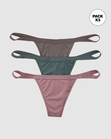 Pack x3 tangas colaless de tiro bajo#color_s43-cafe-medio-palo-de-rosa-estampado