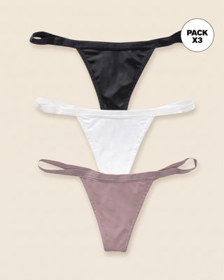 Pack x 3 tangas colaless de tiro bajo#color_s49-rosado-blanco-negro