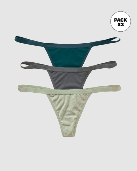 Pack x 3 tangas colaless de tiro bajo#color_s50-verde-claro-estampado-verde-gris