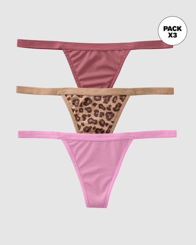 Pack x 3 tangas colaless de tiro bajo#color_s52-salmon-rosado-animal-print