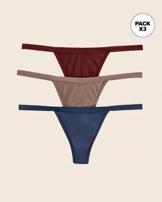 Pack x 3 tangas colaless de tiro bajo#color_s54-vino-tinto-azul-cafe-claro