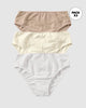Paquete x 3 calzones tipo bikini clásicos y confortables#color_s06-cafe-blanco-marfil