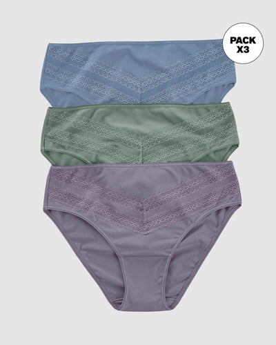 Paquete x 3 Calzones tipo Bikini Clásicos y Confortables#color_s29-lila-empolvado-verde-azul-empolvado