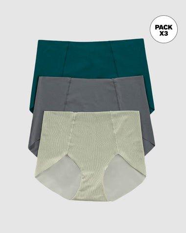 Pack x 3 calzones clásicos de apariencia invisible#color_s27-verde-claro-estampado-verde-gris