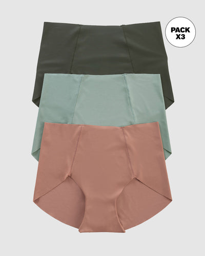 Pack x 3 calzones clásicos de apariencia invisible#color_s30-verde-oscuro-terracota-verde-azul