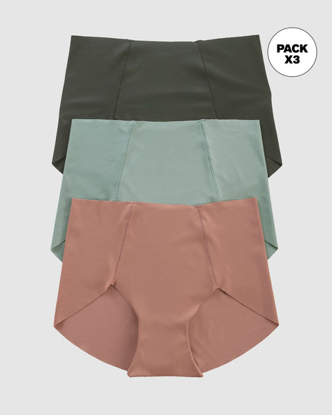 Pack x 3 calzones clásicos de apariencia invisible#color_s30-verde-oscuro-terracota-verde-azul