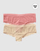 Paquete x 2 calzones cacheteros en encaje y tul#color_s37-marfil-rosado