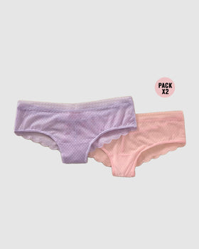 Paquete x2 panties cacheteros en encaje y tul#color_s43-rosado-lila
