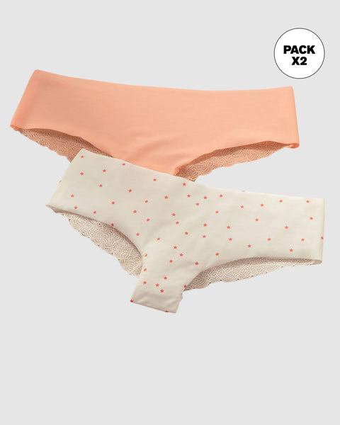 Calzones pantaletas descaderados paquete x 2#color_s37-estampado-puntos-mandarina-medio