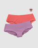 Paquete x2 panties cacheteros descaderados con encaje#color_s41-coral-morado