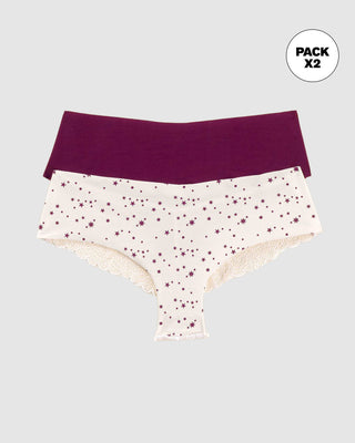 Calzones pantaletas descaderados paquete x 2#color_s51-estampado-frambuesas-morado-oscuro