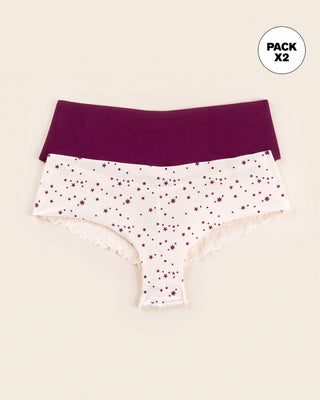 Calzones pantaletas descaderados paquete x 2#color_s51-estampado-frambuesas-morado-oscuro