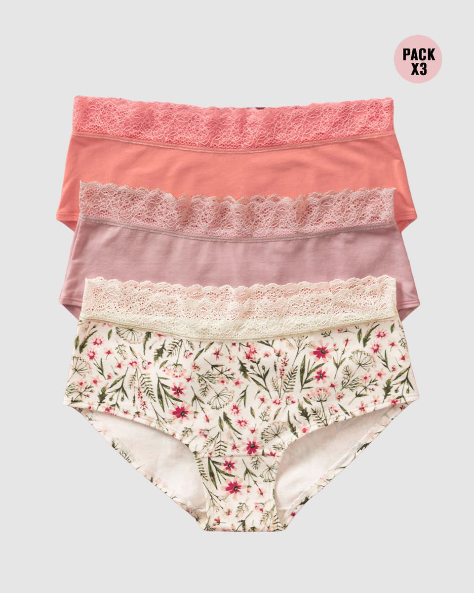 Paquete x3 panties estilo hipster total comodidad