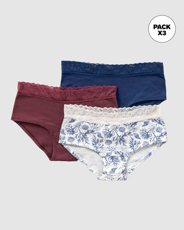 Pack x3 calzones estilo hípster total comodidad#color_s13-estampado-azul-vino