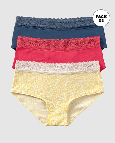 Pack x3 calzones estilo hípster total comodidad#color_s16-fondo-amarillo-estampado-coral-azul