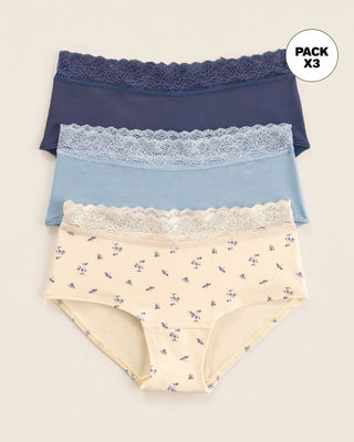 Pack x3 calzones estilo hípster total comodidad#color_s18-azul-claro-azul-grisaceo-estampado-floral