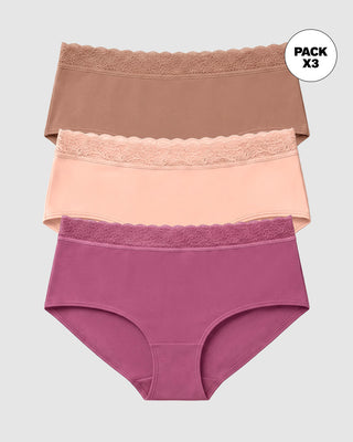 Pack x3 calzones estilo hípster total comodidad#color_s19-cafe-medio-durazno-rojo-violeta