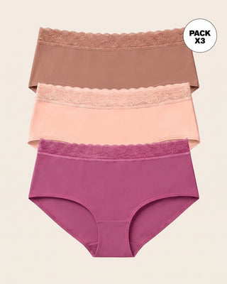 Pack x3 calzones estilo hípster total comodidad#color_s19-cafe-medio-durazno-rojo-violeta