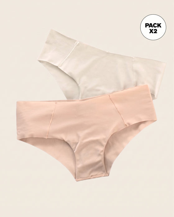 Pack x 2 pantaletas invisibles ultracómodos de tiro bajo#color_s02-perla-salmon