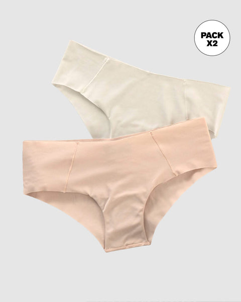 Pack x 2 pantaletas invisibles ultracómodos de tiro bajo#color_s02-perla-salmon