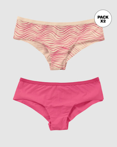 Pack x2 calzones pantaletas ultralivianos y suaves#color_s08-estampado-ondas-rosado