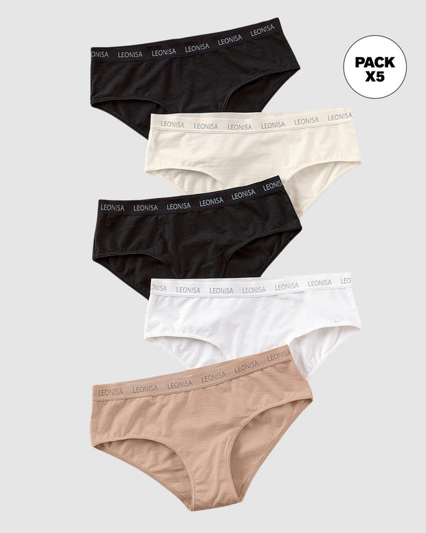 Paquete x5 panties estilo hipster#color_s02-perla-negro-cafe-claro