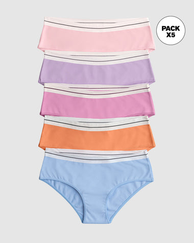 Pack x 5 calzones estilo pantaleta#color_s10-naranja-rosa-medio-rosado-azul-lila