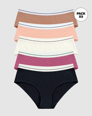Pack x 5 calzones estilo hípster#color_s11-marfil-negro-rojo-violeta-durazno-cafe